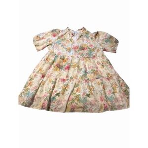 Sugar Lips NWT Floral Tiered Dress 2x Plus Boho Cottagecore Puff Sleeve Midi